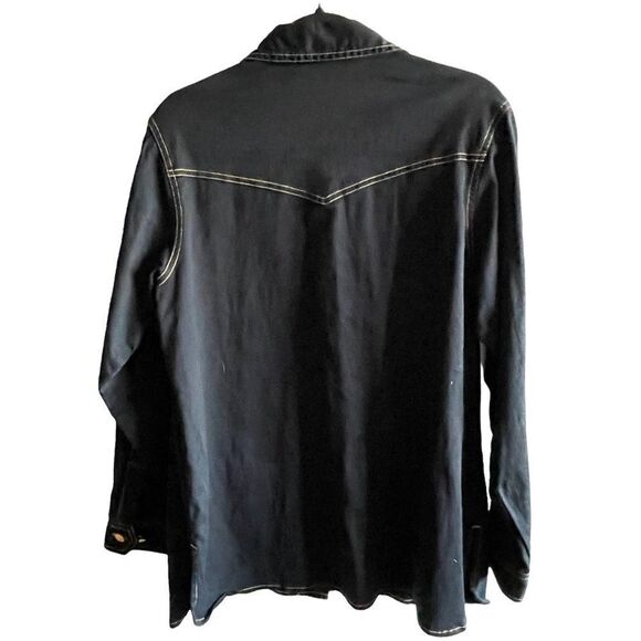 Bob Mackie ~ Wearable Art ~ Black Shacket ~ size Small - Picture 4 of 15